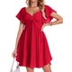 thumbnail image 5 of Vestido Florboom de verano con cuello cuadrado en gasa rojo para mujer, 5 of 6