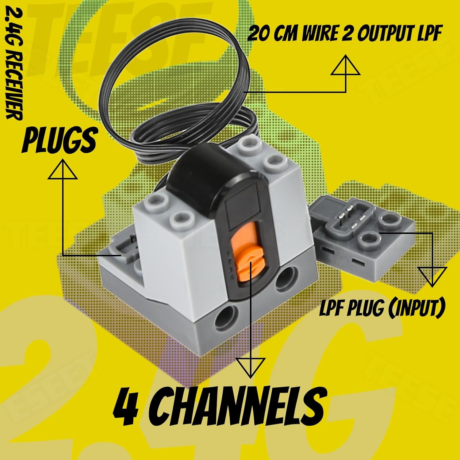 TEESE 5pcs Technic-Motor Set with Motor-Remote-Control-Receiver, Battery-Box, Compatible with Technic-Parts