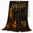 thumbnail image 2 of Worship Cross Guitar Pumpkins Bat Autumn Stage Rustic, Festive autumn celebration Scene, Warm Flannel Blanket for Living Room and Reading Nook, Art Lovers autumn celebration Gift, Festive Home Decor, 2 of 9