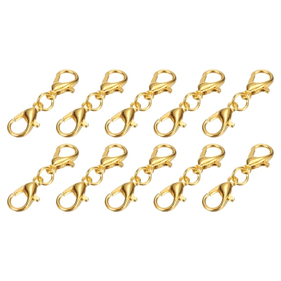 Bracelet Extender, 10Pcs - Double Lobster Claw Clasps Necklace Extenders, Connector Extension Clasp and Closure for DIY Making Jewelry Chain (25mm/0.98", Gold)