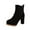 Black, variant on Fesfesfes Ankle Boots for Women Round Leopard Print And Winter Thick Heel Low Sleeve Fashion Women 5.5(36)
