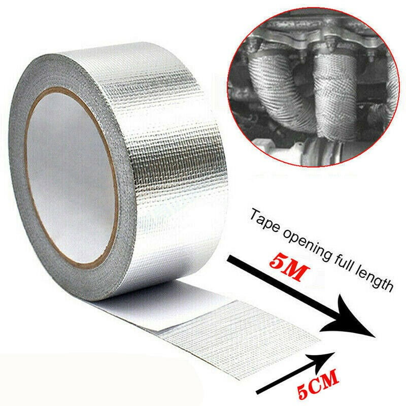 Titanium Exhaust Heat Wrap 5m Car Insulation Tape Exhaust Heat Wrap with 4 Stainless Steel Cable Ties 