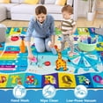 thumbnail image 4 of TWINNIS Kids Play Rug Animal Carpet ABC Educational Rug Mat Kids Area Rug for Playroom,Bedroom,Nursery Room,6'X9',Blue&Yellow, 4 of 7