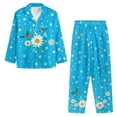 thumbnail image 3 of Suhoaziia Sleepwear for Women Nightgown Button Hummingbird Dandelion Pajamas Set Loungewear 2 Piece PJ Sets Size 3XL Novelty Stretchy Thermal Daily Wear Crewneck Full-length Shirt, 3 of 6
