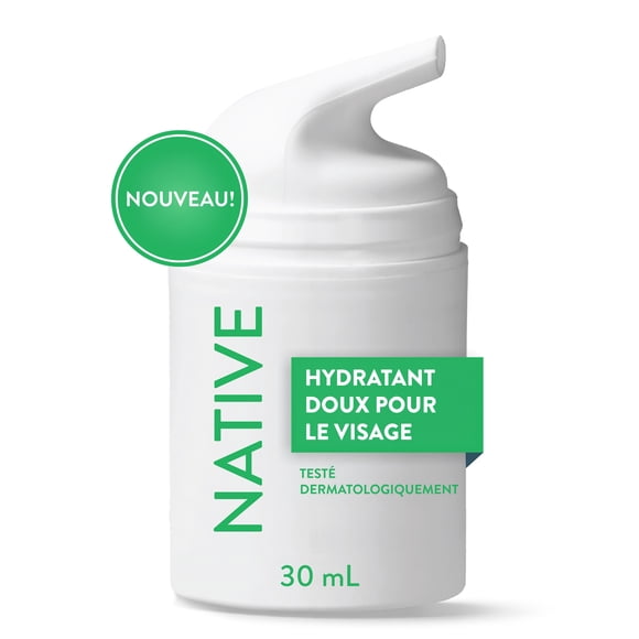 Native Gentle Facial Moisturizer for sensitive skin, Silicone Free, Fragrance Free, with Vitamin B3 and Aloe, Dermatologist Tested, 50 mL