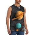 thumbnail image 2 of Daiia Solar System Paper Art Printed Men's Tank Tops,Casual Soft Sleeveless Gym Muscle Shirts Bodybuilding Tee-Small, 2 of 8