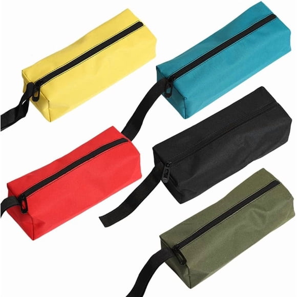 5 Pack Small Tool Bags, Canvas Zippered Pouches, Versatile Hand Tool Pouch Tote Bag, Heavy Duty Waterproof Tool Zipper Organizer Case Storage Bag, Tools Gifts For Men Dad