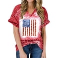 thumbnail image 1 of Midsumdr 4th of July T-Shirt Women American Flag Shirts Short Sleeve USA Independence Day Patriotic Tee Tops, 1 of 5