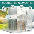 thumbnail image 4 of Upgraded Large Outdoor Dog Kennel with Waterproof UV-Resistant Cover, Dog House Pen Enclosure with Secure Lock, Heavy Duty Chain Link Dog Kennel for Outside Backyard (118" L x 118" W x 83" H), 4 of 14