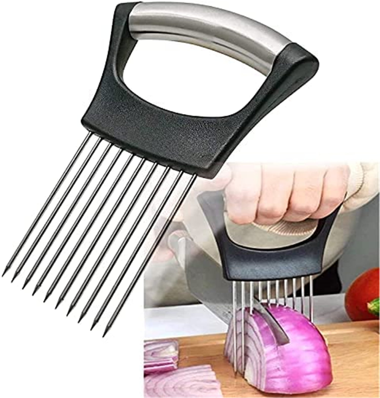 Onion Holder Slicer Stainless Steel Onion Cutter Meat Slicer Cheese