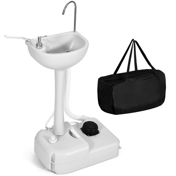 TYUIOP Portable Sink Camping Hand Washing Station and Carry Bag, Rolling Wheels, Soap Dispenser, Towel Holder, for Outdoor, Travel, Boat, Gather, Garden, Worksite
