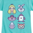 thumbnail image 3 of Alice in Wonderland - Character Face Grid - Youth Girls Fitted Short Sleeve T-Shirt, 3 of 5
