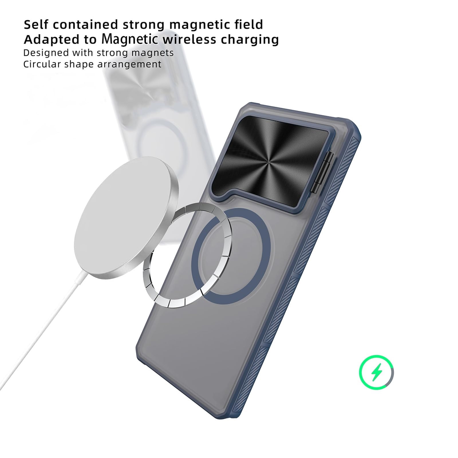 Case For Samsung Galaxy S25 Ultra, Flip Lens Stand Scratches Cover Slim Frosted Non Slip Case Magnetic Wireless Charging Shell