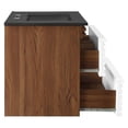 thumbnail image 4 of Modway Render 30" MDF Wood Wall-Mount Bathroom Vanity in White/Walnut/Black, 4 of 4