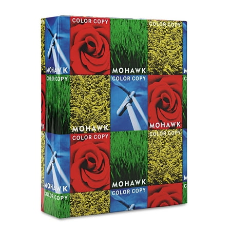 Color Copier Paper - Mohawk Copier 100% Recycled Paper, 94 Brightness, 28lb 8-1/2x11, PC White, 500 Sheets -MOW54301