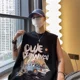 thumbnail image 4 of Camiseta sin mangas estilo americano de estilo High Street para hombre, camiseta de verano de marca de moda con red, camiseta sin mangas deportiva, baloncesto, fitness, chaleco de hombro, 4 of 5