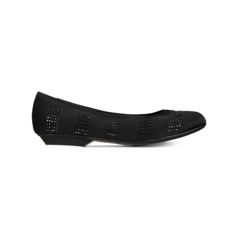 KAREN SCOTT Womens Black Embellished Ralleigh Round Toe Slip On Ballet Flats 7.5 M
