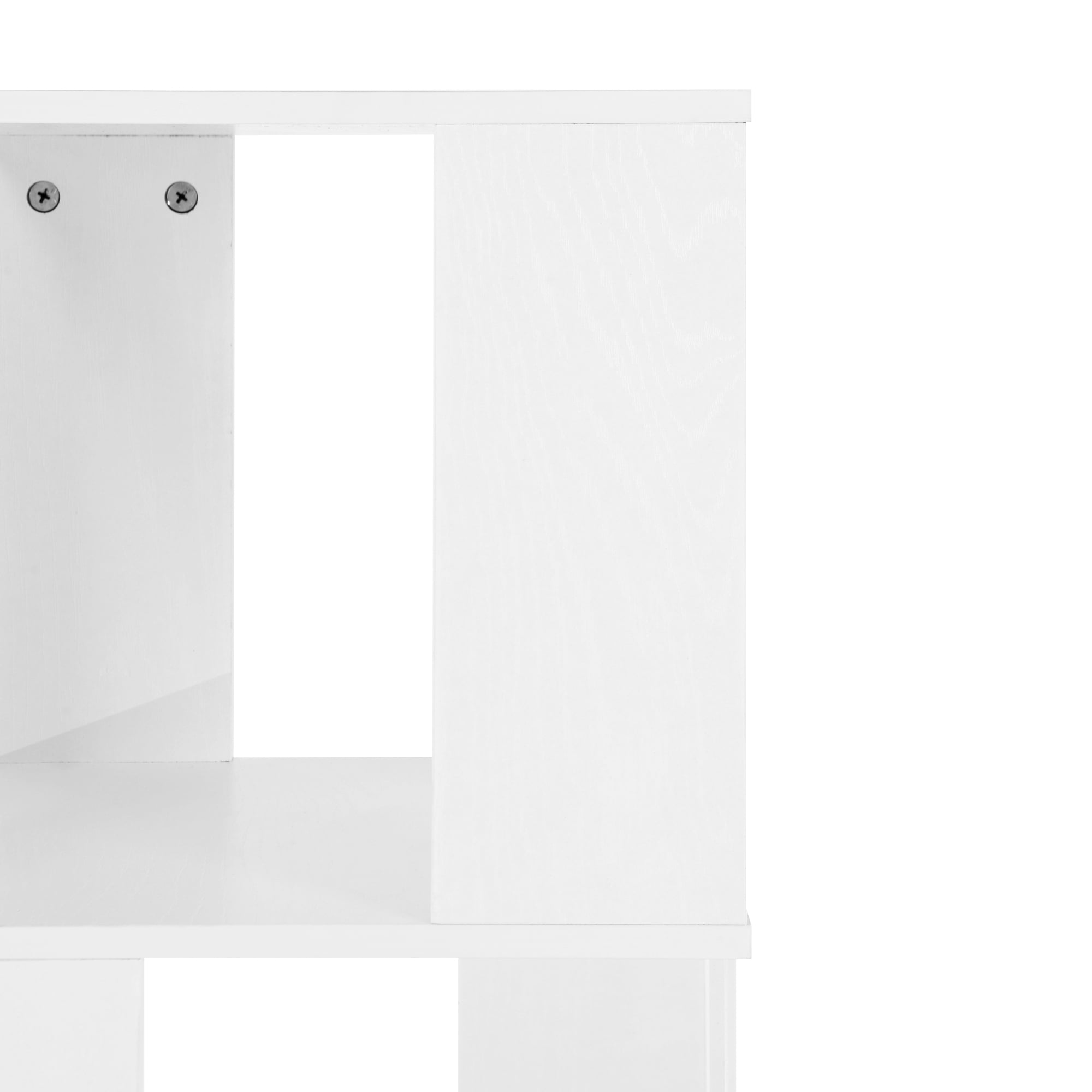 Noble House 5-Tier Rotating Bookshelf with Acrylic Panels, Anti-Toppling Base, White