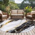 thumbnail image 5 of Round Area Rug 6ft,Grey Gradient Marble Abstract Art Washable Carpet Non-Slip Runner Accent Rugs Indoor Floor Mat for Bedroom Living Room Decor,Gold Foil, 5 of 9