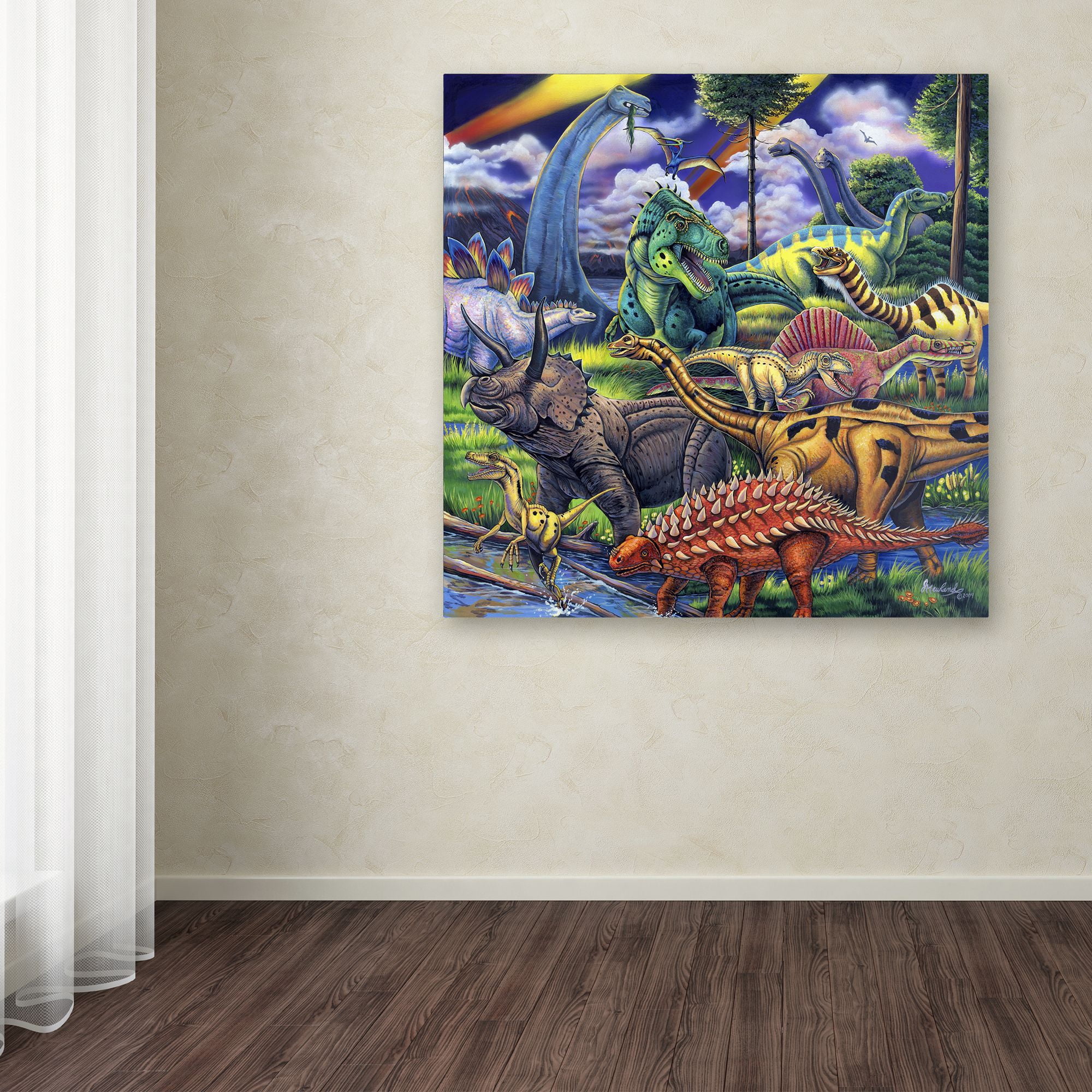 Trademark Fine Art 'Dinosaur Friends' Canvas Art by Jenny Newland
