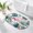Pink, variant on Summer Flamingo Bathroom Rug Cute Half Circle Bath Mat Non-Slip Washable Semi Circle Bath Rug Palm Leaves Floral Tropical Botanical Floor Mat for Bathroom Kitchen Bedroom Shower Decor 16"x24"