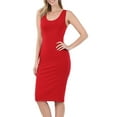 thumbnail image 3 of Womens Sleeveless Bodycon Tank Knee Length Midi Dress, 3 of 6