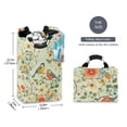 thumbnail image 2 of Yayeee Freestanding Laundry Hamper with Handle Collapsible Large Storage Basket for Clothes, Green Floral Pattern, 2 of 7