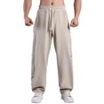thumbnail image 1 of Afdoent Pants For Men Spring Fall Casual Pants Loose Splicing Personality Design Sports Outdoor Men's Wear Light Mature Loose Fit, 1 of 9