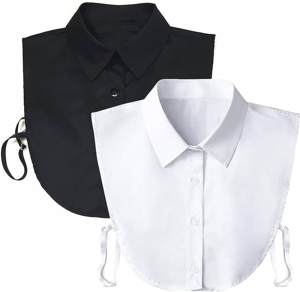 Women Fake Collar Detachable Dickey Collar Blouse Half Shirts Peter Pan