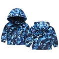 thumbnail image 2 of Curuila Toddler Boys Coat Cartoon Print Long Sleeve Windproof Autumn Zipper Hooded Lightweight Mid-Length Jacket Dark Blue Size 5-6 Years, 2 of 8
