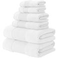 thumbnail image 6 of Modern Threads Aircloud 6-Piece Cotton Adult Bath Towel Set, White, 6 of 12