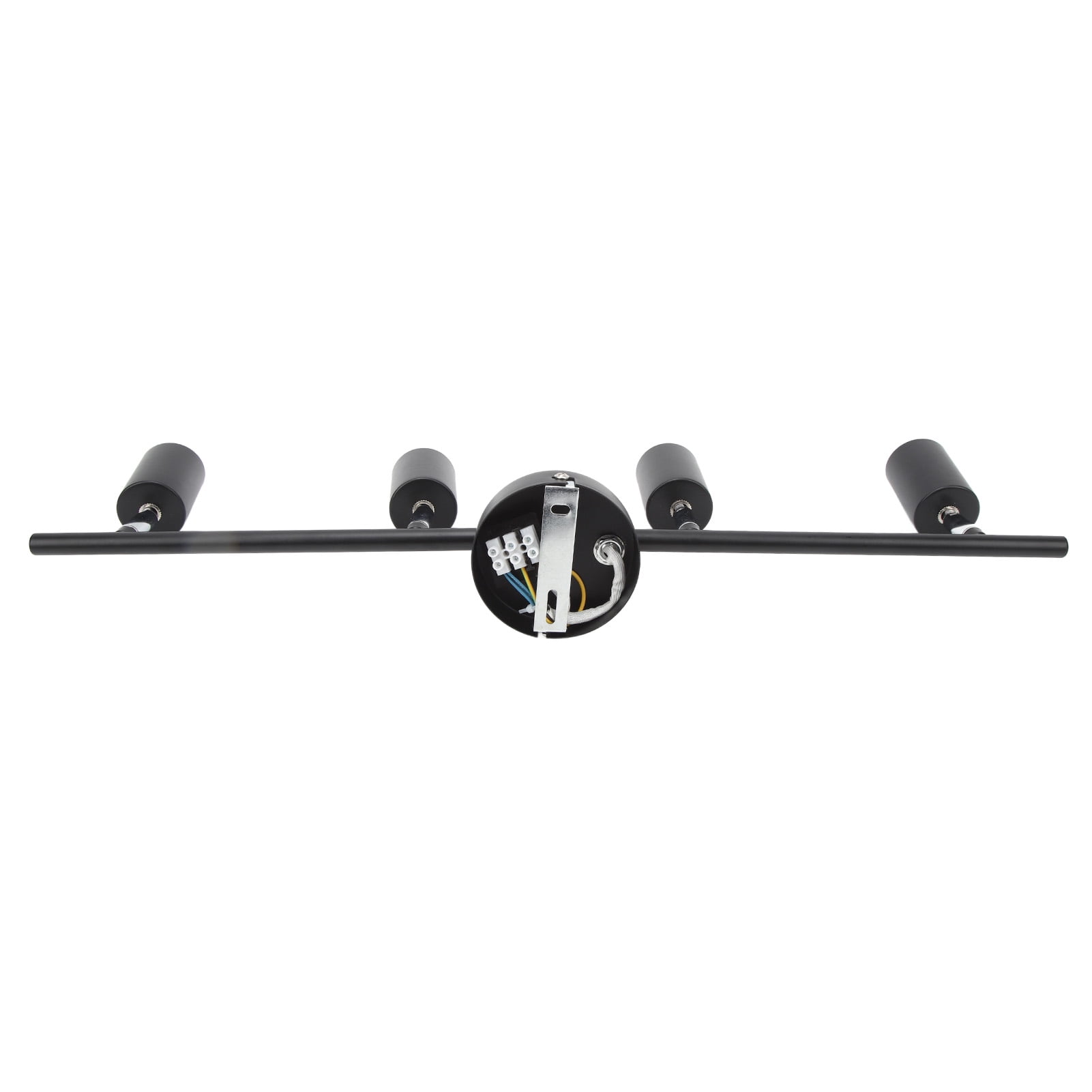 Adjustable LED Track Lighting Kit, 4 Head 85,265V Matte Black Ceiling Lights, E27 Bulbs
