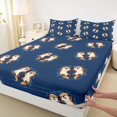 thumbnail image 5 of Manfei Cartoon Otter Full Size Sheets for Kids Boys and Girls, Navy Brown Animal Print Bed Sheets 4 Pieces, 1 Flat Sheet, 1 Fitted Sheet and 2 Pillowcases, 5 of 6