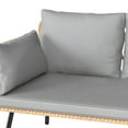thumbnail image 6 of Craftian All-Weather Wicker Outdoor Loveseat with Soft Cushion, 2-Seat Rattan Sofa - Gray, 6 of 10