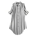 thumbnail image 5 of Enjoytime Button Down Shirts for Women Long Sleeve Striped Long Dress Shirt Collared Office Work Blouses Tops Plus Size Spring Clothes, 5 of 5