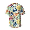 thumbnail image 4 of Goofa Cartoon Flowers Printed Men's Casual Short-sleeved Shirt,Lightweight Breathable Button-down,Summer Casual men's top,Versatile Fashion shirt-Medium, 4 of 7