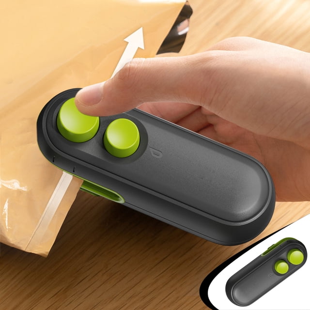 EGNMCR Mini Bag Sealer, 2 In 1 Heat Sealer For Snacks, Rechargeable Handheld Plastic Bag Resealer,Portable Heat Vacuum Sealer, For Plastic Bags Chip Bags Food Storage Mini Sealing Machine
