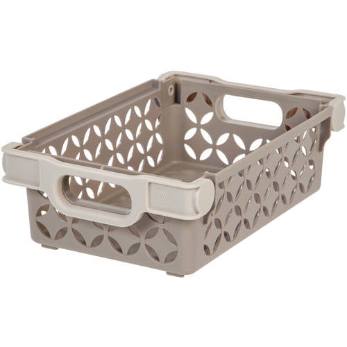 IRIS USA, Small Decorative Storage Basket, Tan, 1 Pack - Walmart.com