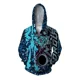 thumbnail image 2 of Ropa de calle de otoño para hombre, sudaderas con capucha con cremallera, sudaderas con capucha con estampado floral retro cruzado, sudaderas con capucha casuales holgadas y elegantes para hombre, 2 of 5