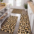 thumbnail image 2 of Beige and Black Of Leopard Print Kitchen Rugs Sets Of 3,Kitchen Runner Rugs Non Skid Washable,Decorative Kitchen Floor Mats for Kitchen,Sink,Laundry,17"x30"+ 17"x47" + 17"x59", 2 of 6