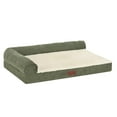thumbnail image 5 of Plush & Grid Cord Orthopedic Deluxe L-Chaise Pet Bed for Dogs and Cats - Olive, Medium, 5 of 12