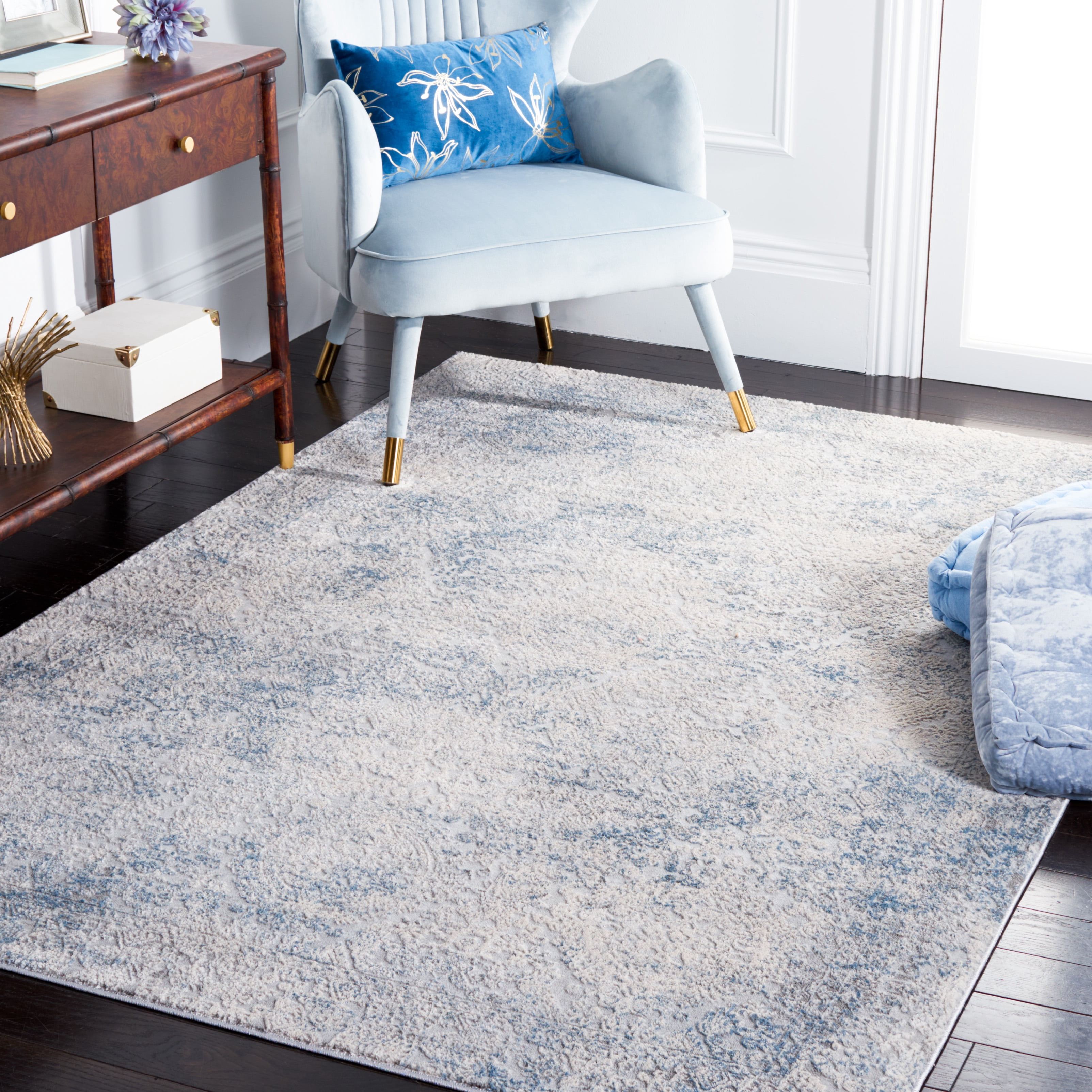 SAFAVIEH Vogue Darion Abstract Area Rug, Grey/Blue, 9' x 12'