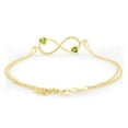 thumbnail image 4 of AFFY Heart & Round Shape Simulated Peridot Infinity Heart Chain Bracelets In 14k Yellow Gold Over Sterling Silver -7.5", 4 of 7