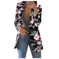 thumbnail image 1 of Gibobby Blazer de mujer Blazer casual para mujer de manga larga con botones de solapa para trabajo y oficina(Rosa,M), 1 of 4