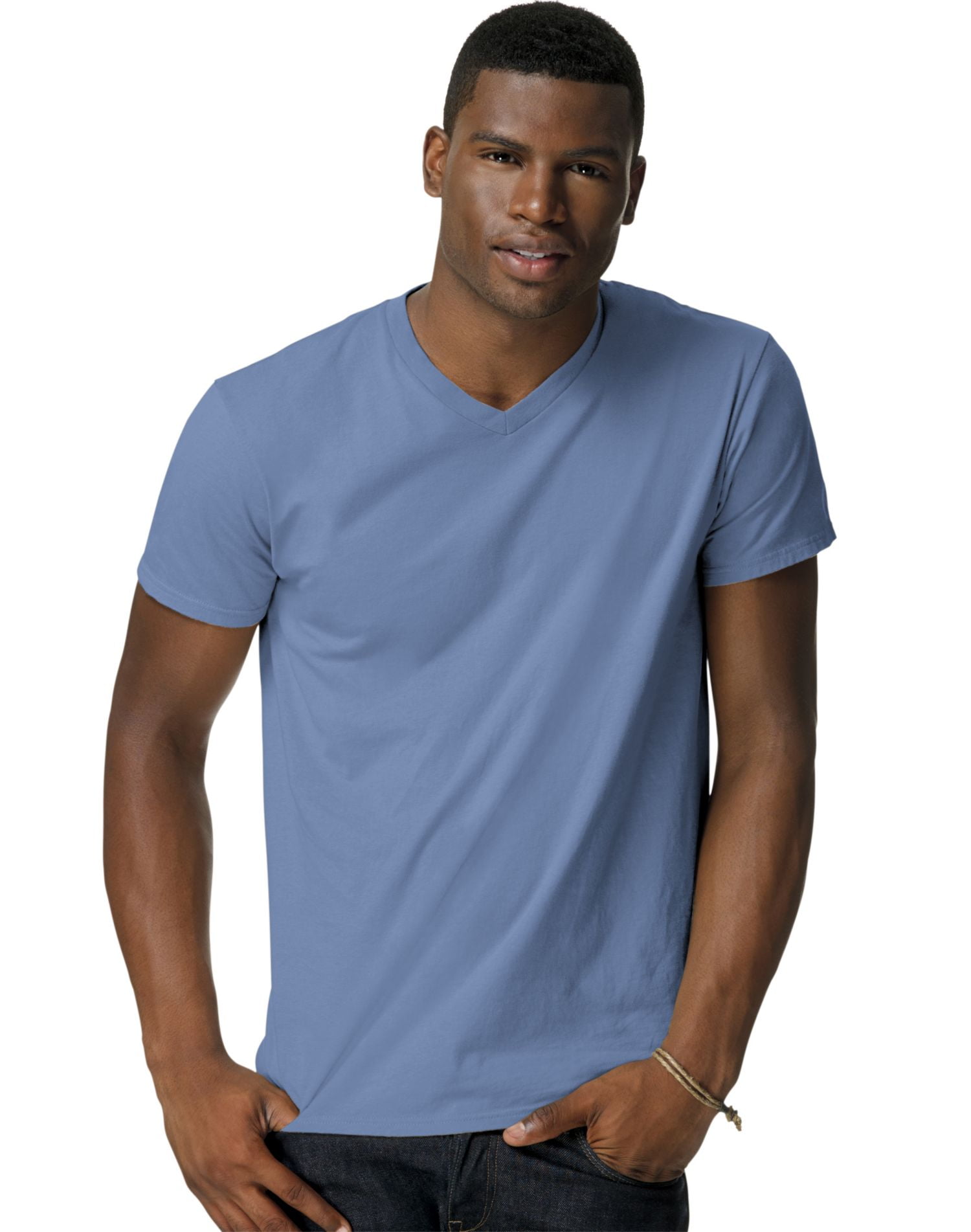 Hanes Big men's nano-t short sleeve v-neck - Walmart.com