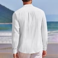 thumbnail image 4 of Huresd Men's Lightweight Casual Button Down Shirts Textured Business Dress Shirts White 2XL, 4 of 5