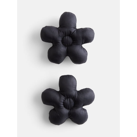 No Boundaries Puffy Flower Hair Clip Set, 2-Piece, Women's, Black