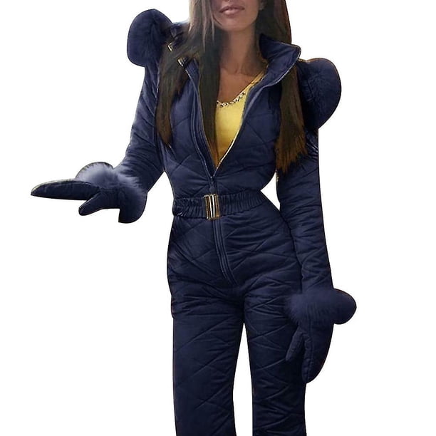Traje de nieve cálido de invierno para mujer, pantalones deportivos al aire libre, traje de esquí, mono impermeable