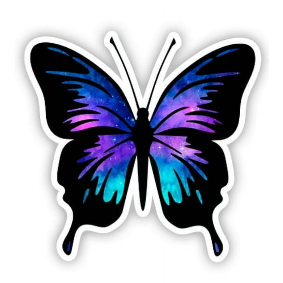 Butterfly Galaxy Pretty Space - 3" Vinyl Sticker - For Car Laptop I-Pad Phone Helmet Hard Hat - Waterproof Decal