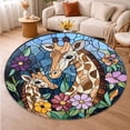 thumbnail image 5 of Round Rug, Giraffe1 Soft Washable Carpet, Non-Slip Floor Mat for Living Room Bedroom Home Decor 24 Inch, 5 of 6